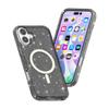 iPhone 17 Case, MagSafe-Resistant, Glitter, Semi-Transparent Black