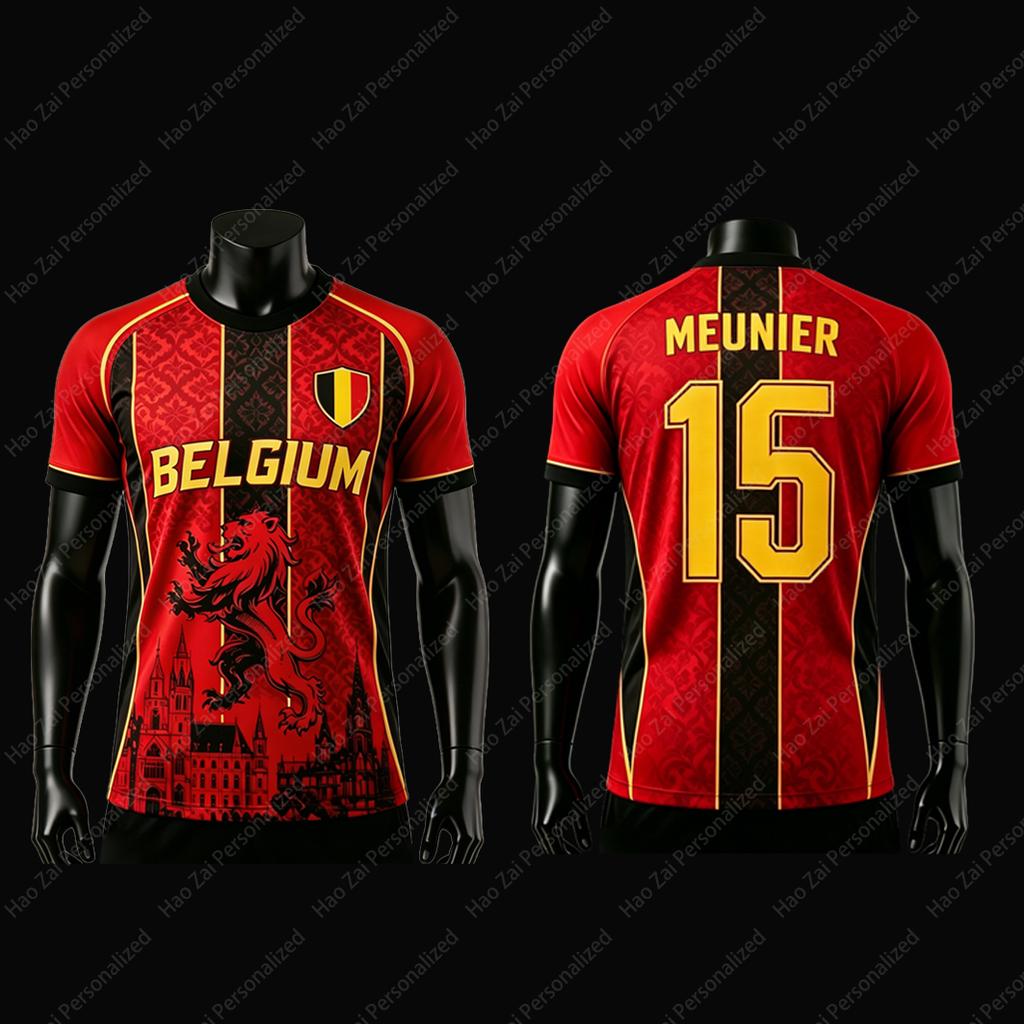 Maglie/T-shirt da tifoso della Nazionale del Belgio 2026—De Bruyne #7 Trossard #10 Lukaku #9: Top Sportivi e Casual per Bambini, Adulti e Unisex
