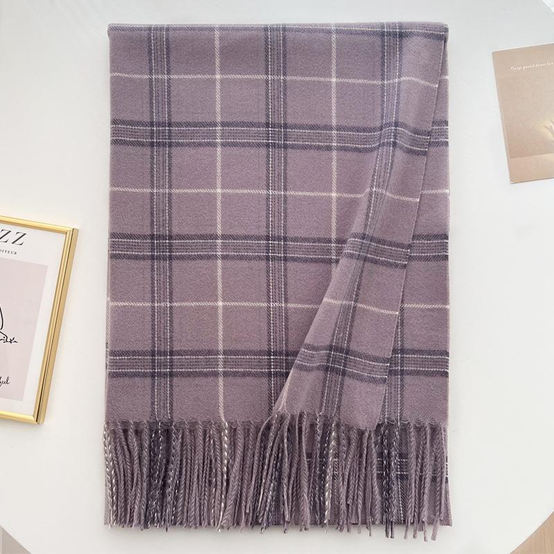 

Women Winter Sweet Knitted Scarf Headscarf Ladies Men Casual Preppy Plaid Tassel Warm Scarve Mujer Male Foulard Wrap Shawl New One Size& 8Y