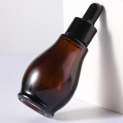 20ml 30ml Bernsteinfarbene Braunglasflasche mit Tropfer Leerer Kosmetikbehälter Flasche für ätherische Öle mit Pipette
