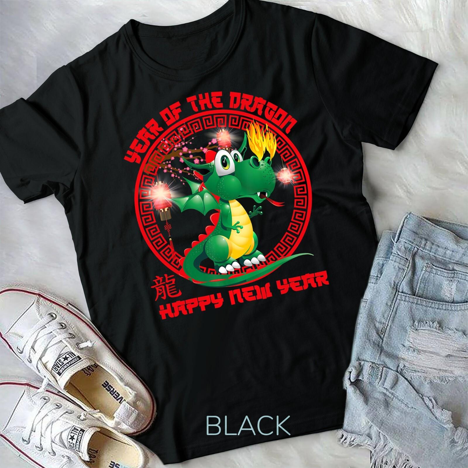 Happy Lunar New Year 2026 Cute Anime Chinese Dragon Decorations Unisex T-shirt XXL