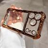 Plating Glitter Transparent Air Cushion Case For iPhone 11 12 13 14 15 16 17 Pro Max 17Air Lens Protection Soft Bumper Cover