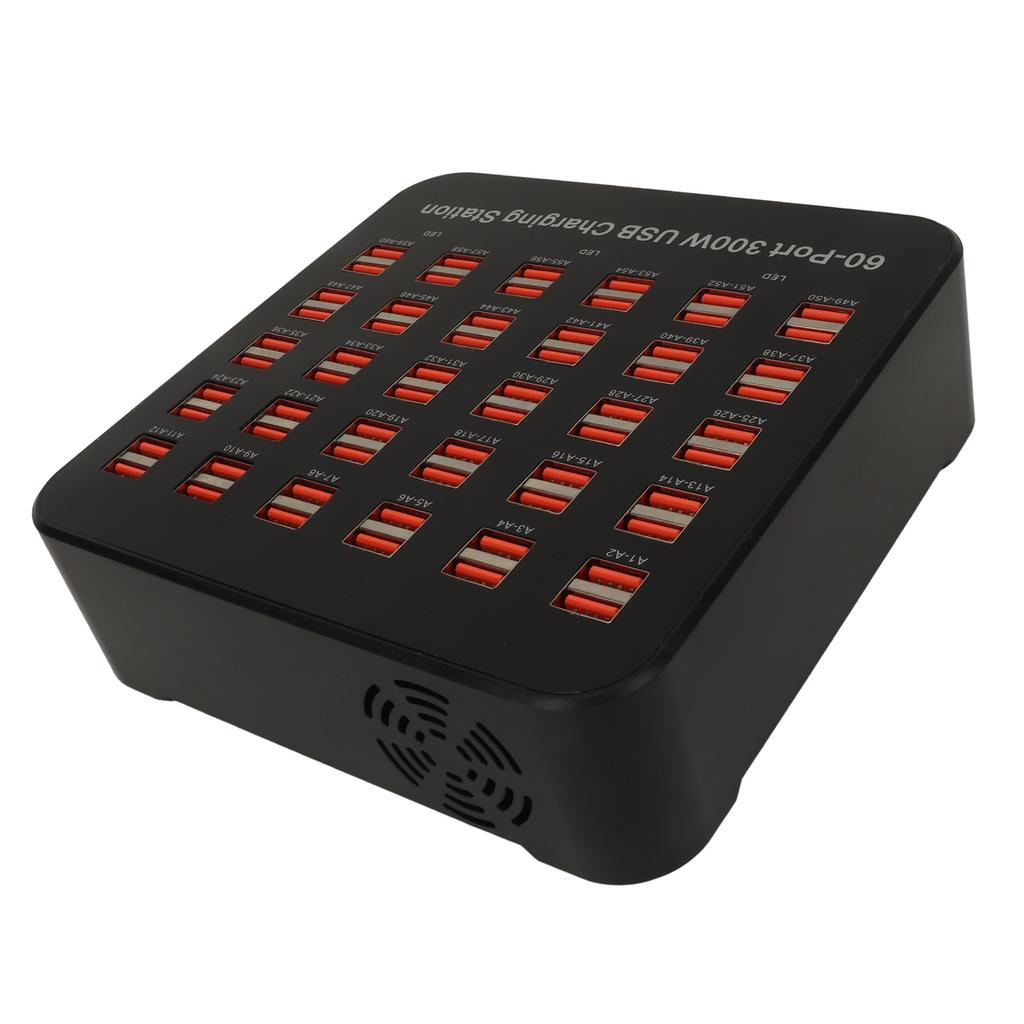 USB Charging Station 60 Ports 300W Fast Charging USB Charger Dock for Phone Tablet