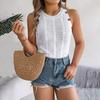 Damen T-Shirt mit V-Ausschnitt, ärmellos, einfarbig, für Damen, T-Shirt, Street-Strickmode