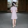 2026 Pink Cheongsam Summer Dress for Girls - Princess Round Neck Design