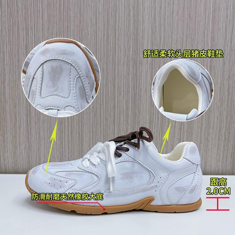 Leather women's autumn new flat-bottomed retro sports dad shoes casual versatile women's shoes