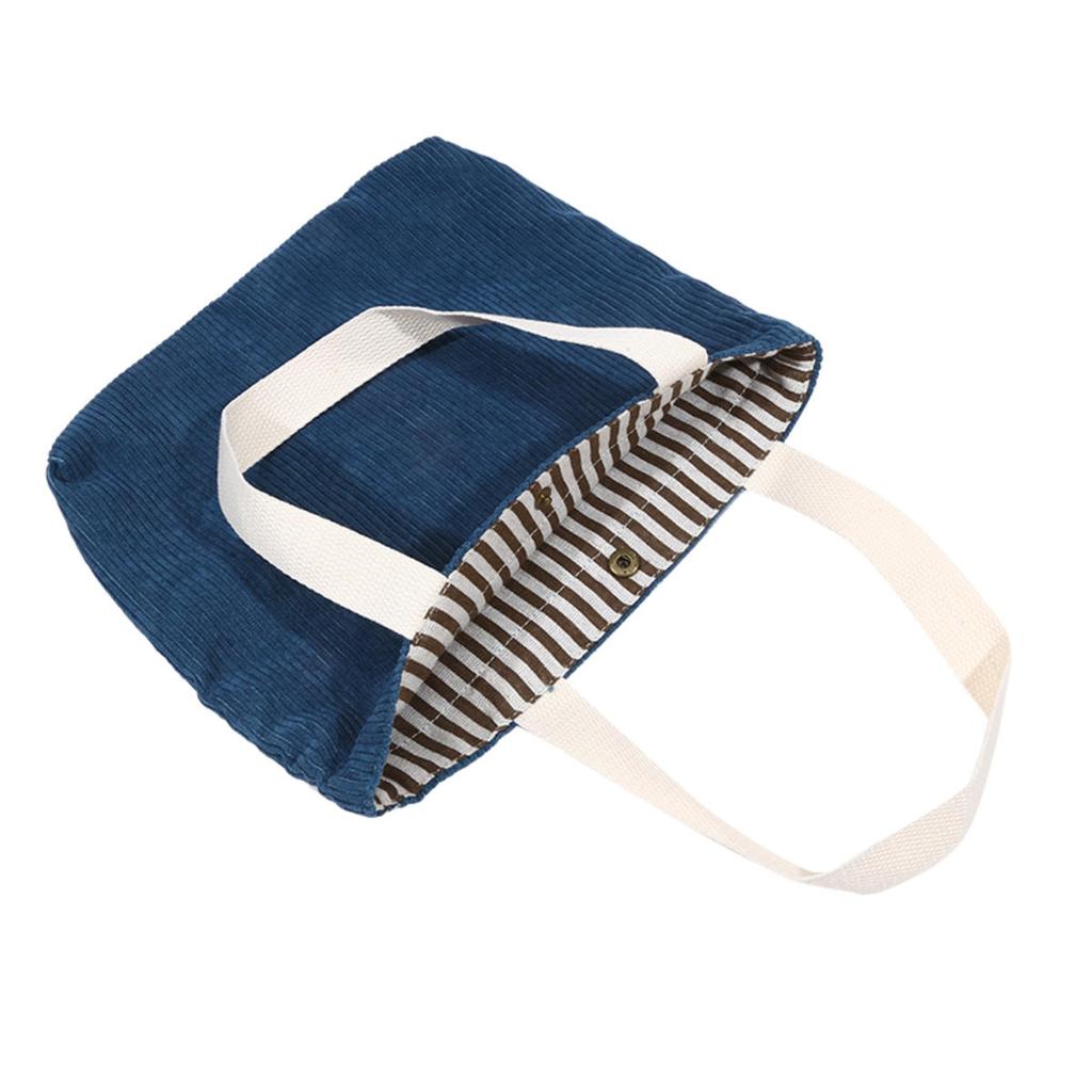 Women's Shoulder Shopper Bag Solid Color Daily Commuter Food Container Storage Bags Stripe Tote Handbags Simple Lunch Bag