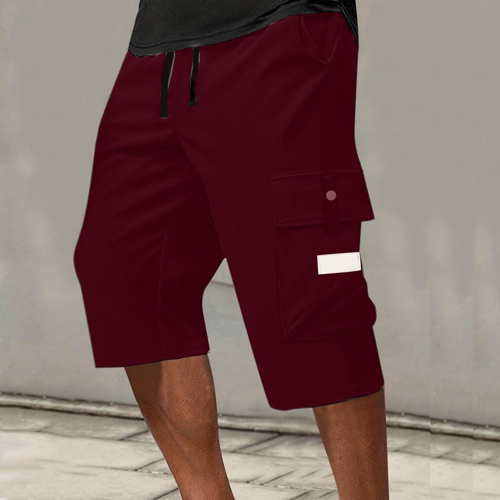 

Мужские спортивные штаны со шнуровкой, мужские шорты-карго, повседневные брюки XL винный