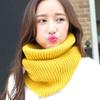 Women's Knitted Wool Snood: Winter Warm Solid Color Neck Warmer & Protector for Students and Couples