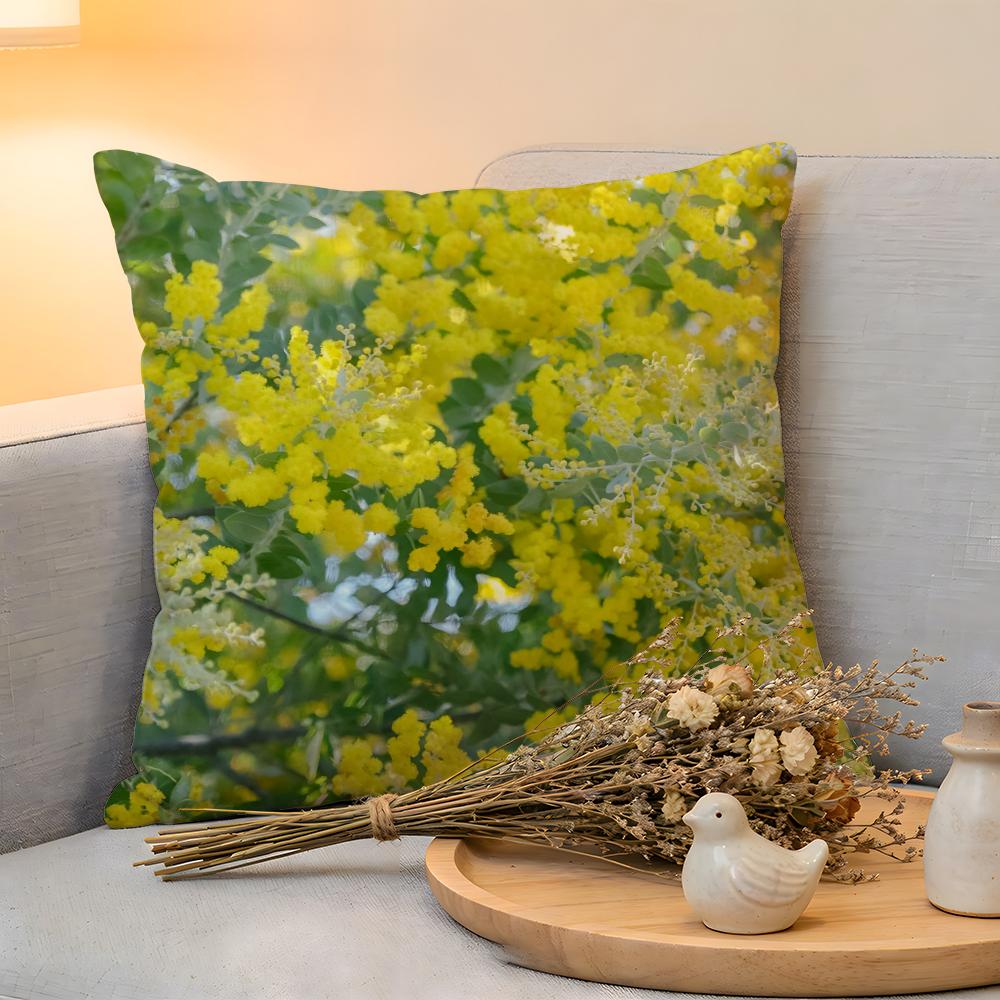 Cushion Cover Linen SkinFriendly Soft Decorative Case For Sofa Home Decor Fashion Acacia Pillow Cover