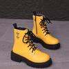 Botas Martin britânicas primavera novo cadarço de sola grossa botas curtas tamanho grande salto grosso botas de motocicleta rebites