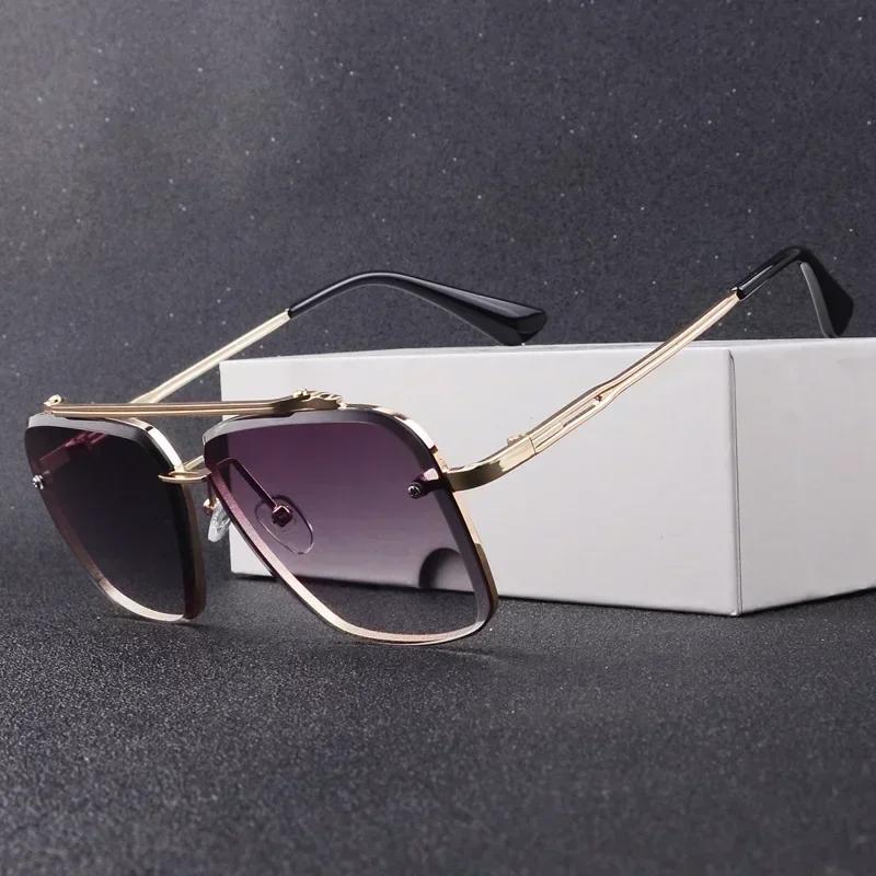 Fashion Square Luxury Design Sunglasses Men Women Flight Seven Rock Mach Six Style Gradient Pilot Sunglasses