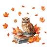 Autumn Maple Leaf Owl Wall Sticker - Creative, Decorative & Removable