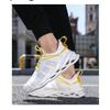 Tênis Esportivos Masculinos de Malha Respirável Antiderrapantes com Sola de Lâmina Calçados Casuais para Corrida com Cadarços Contrastantes