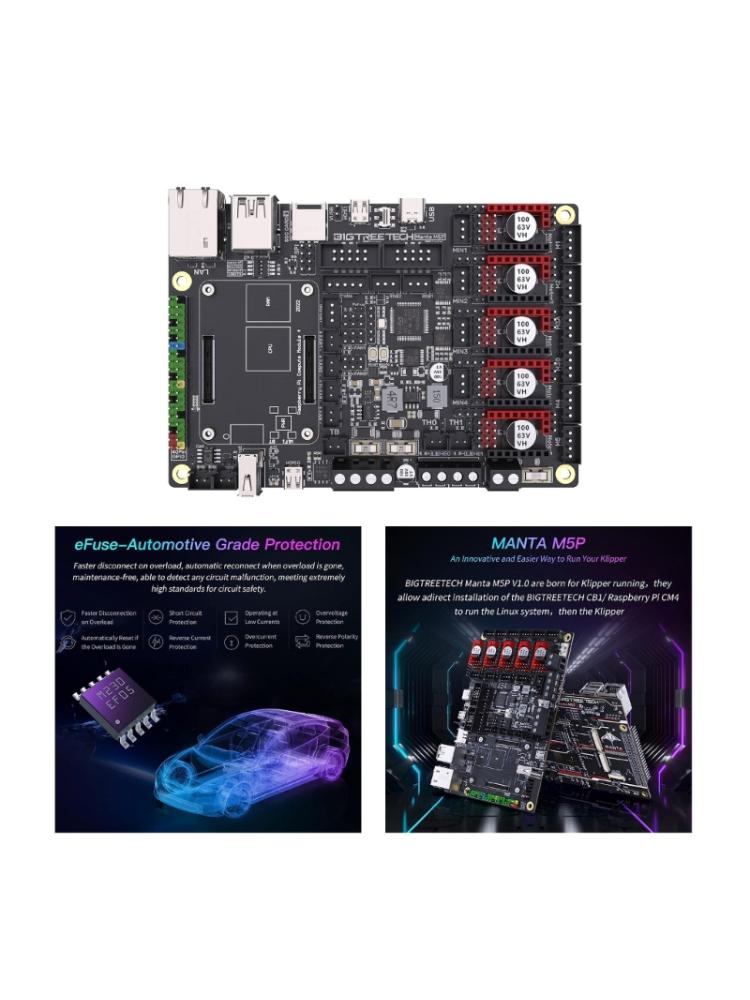 Manta M5P V1.0 32Bit Control Board Support 5 Stepper Driver Suitable for CB1 3D Printer Motherboards TMC2209 TMC5160