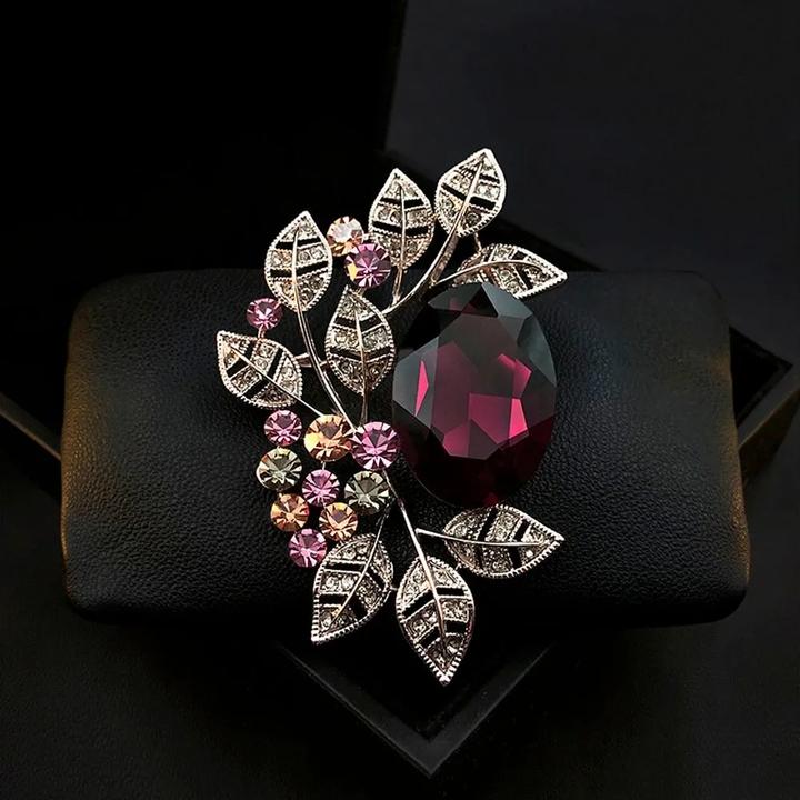 Брошь  Оливковый лист , Женский высококлассный легкий роскошный булавка-корсаж.