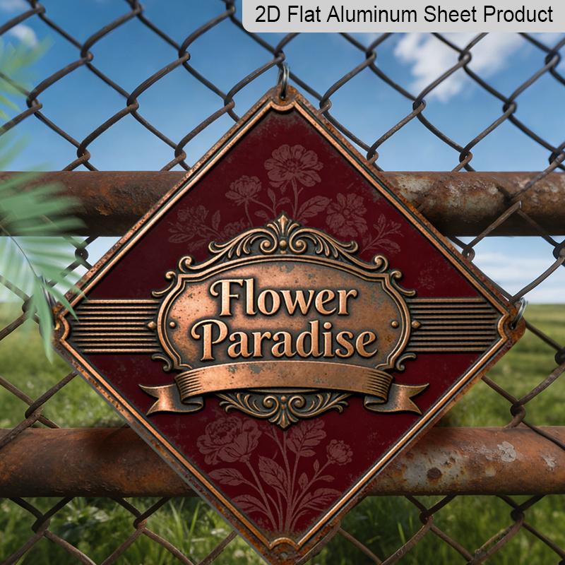 

2D Flat - 1pc Decorative Gift for Mother Themed Around A Floral Paradise, Featuring A Vintage Metal Sign, Suitable for Decorating The Living Room 20*20cm