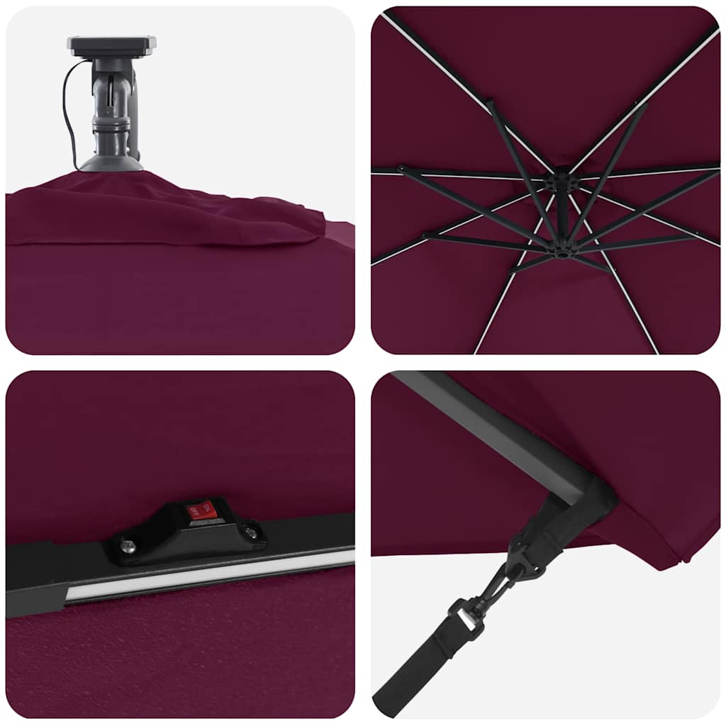 Sun Umbrella Burgundy Red 294 X 294 X 248 Cm
