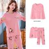 New Autumn Pajamas with Chest Pad Women Knitted Cotton Pajama Set Homewear Pijama Mujer Long Sleeve Casual Soft Female Sleepwear