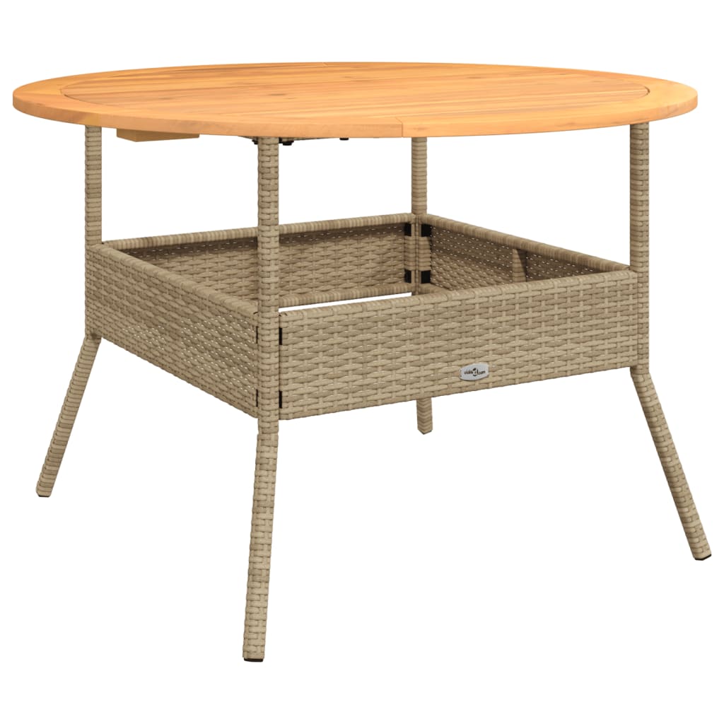 Vidaxl 2-Cz. Garden Furniture Set With Cushions, Beige, Poly Rattan