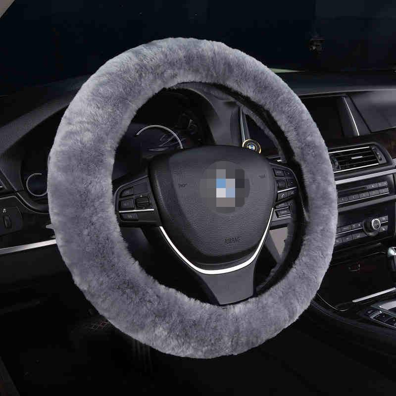 1PC Winter Car Steering Wheel Cover Short Plush Soft Warm Car Handle Cover Imitation Rabbit Hair Anti-wear Handle Cover