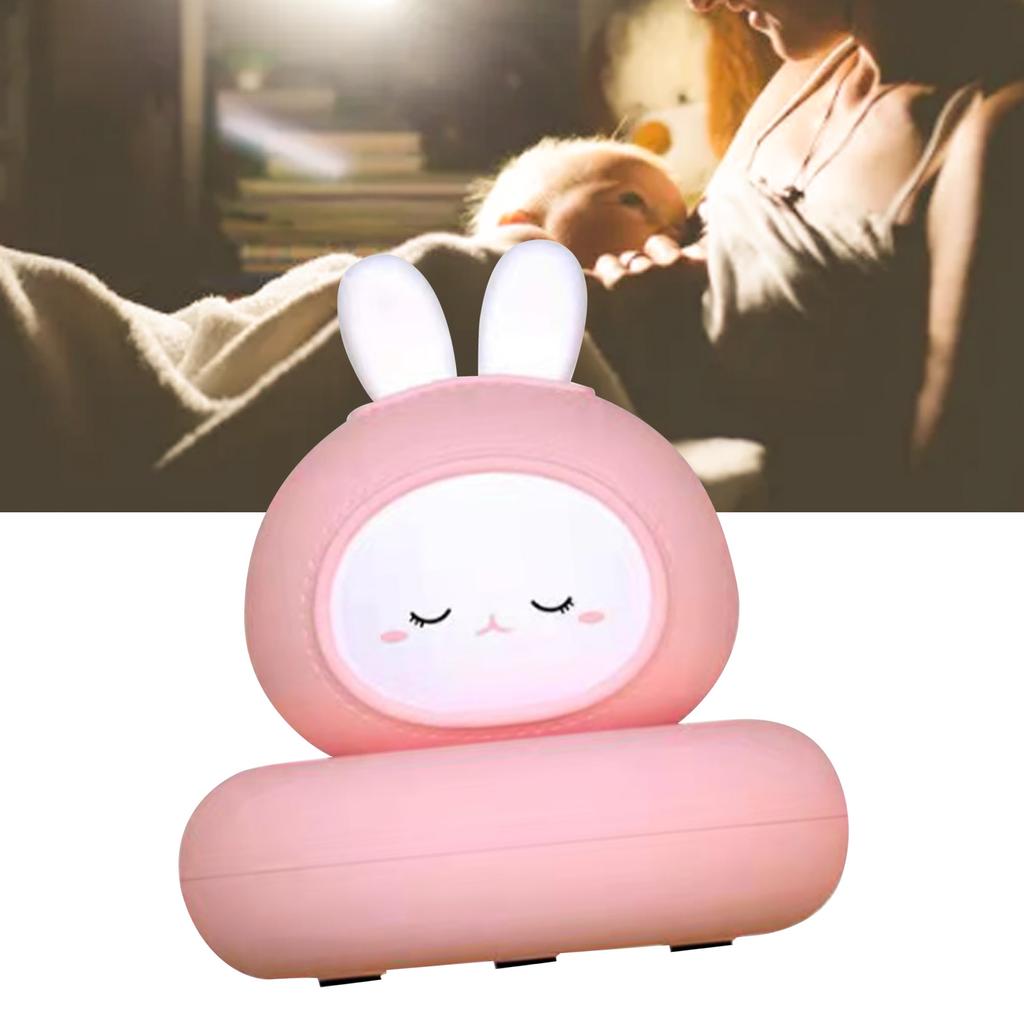 Rabbit Night Light Soft Light Rechargeable Cute Tap Control Nursery Light for Baby Toddler for Home Bedroom DC5V