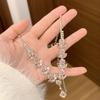 Court Style Diamond-encrusted Flower Stud Earrings Necklace, Sweet and Elegant Temperament, Versatile Jewelry Set, Light Luxury and High-end Jewelry.