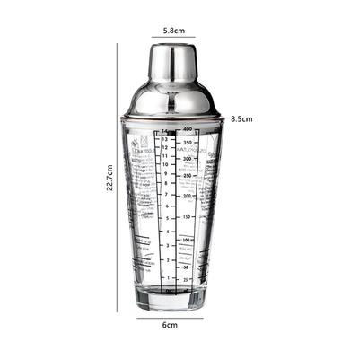 Glass Cocktail Shaker with Stainless Steel Accents
