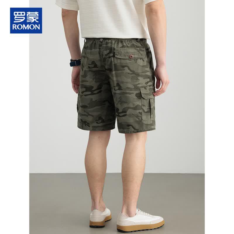 ROMON Men's Cotton Camouflage Cargo Shorts