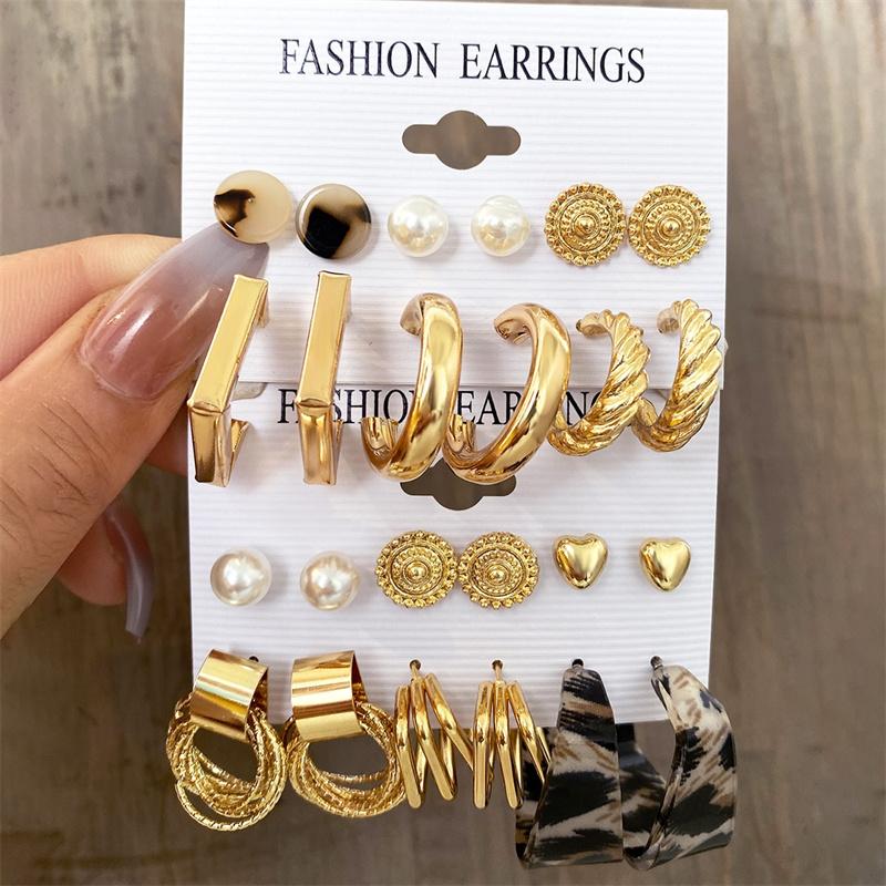 Metal Earrings Set Wholesale Trendy Colorful Butterfly Vintage Earring Set For Women Elegant Heart Dangle Wedding Party Jewelry