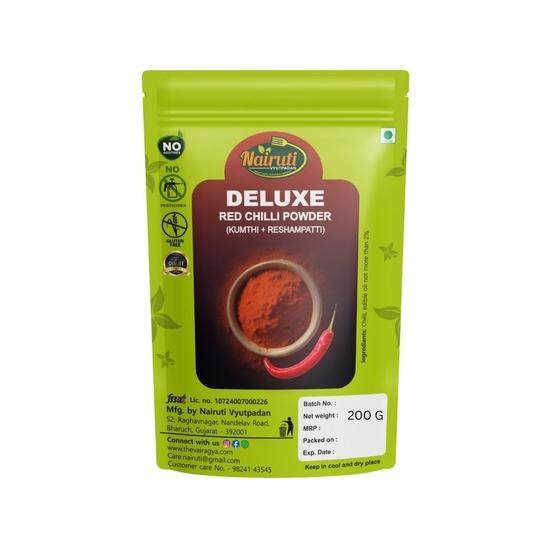 

NAIRUTI VYUTPADAN | Deluxe Red Chilli Powder 200g | Blend of Tikha & Kumthi Mirch | Balanced Heat with Natural Oil & Rich Red Color 200GM