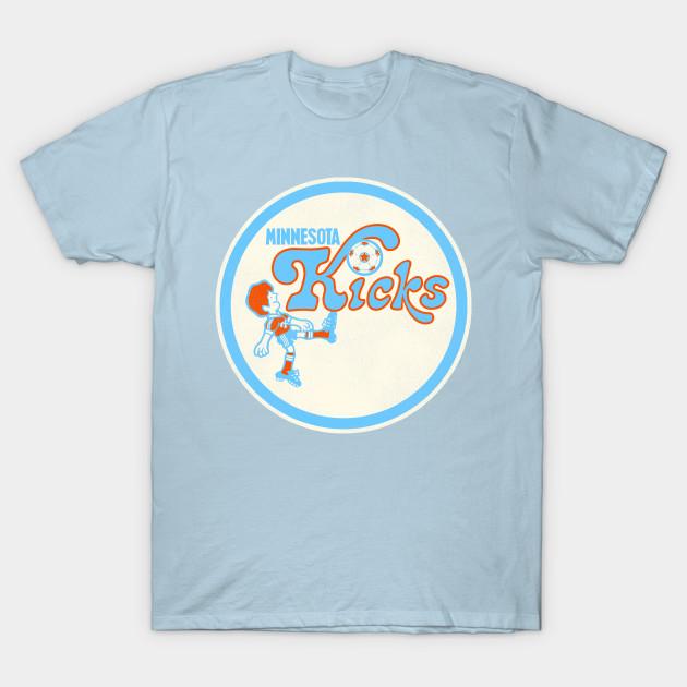 Men Black Print T-shirt Defunct Minnesota Kicks Soccer No-Cut Transfer Paper Print Cotton Tshirt M