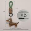 Mini Dachshund Cowhide Keychain: High-Quality Anti-Lost Lanyard with Cute Doll Pendant