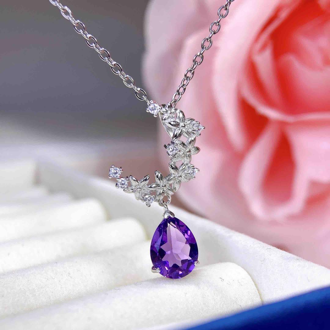 2025 Elegant Amethyst Pendant Necklace - S925 Silver, Natural Amethyst, Women s Stylish Design 925 Silver