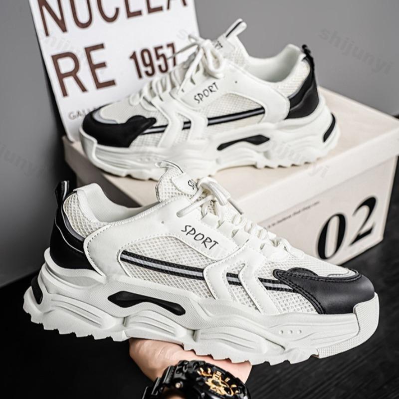 Men Shoes Student Thick Soled Mesh Breathable Casual Sports Shoes Four Seasonal Outdoor Soft Sole Comfort Running Shoes Sneaker