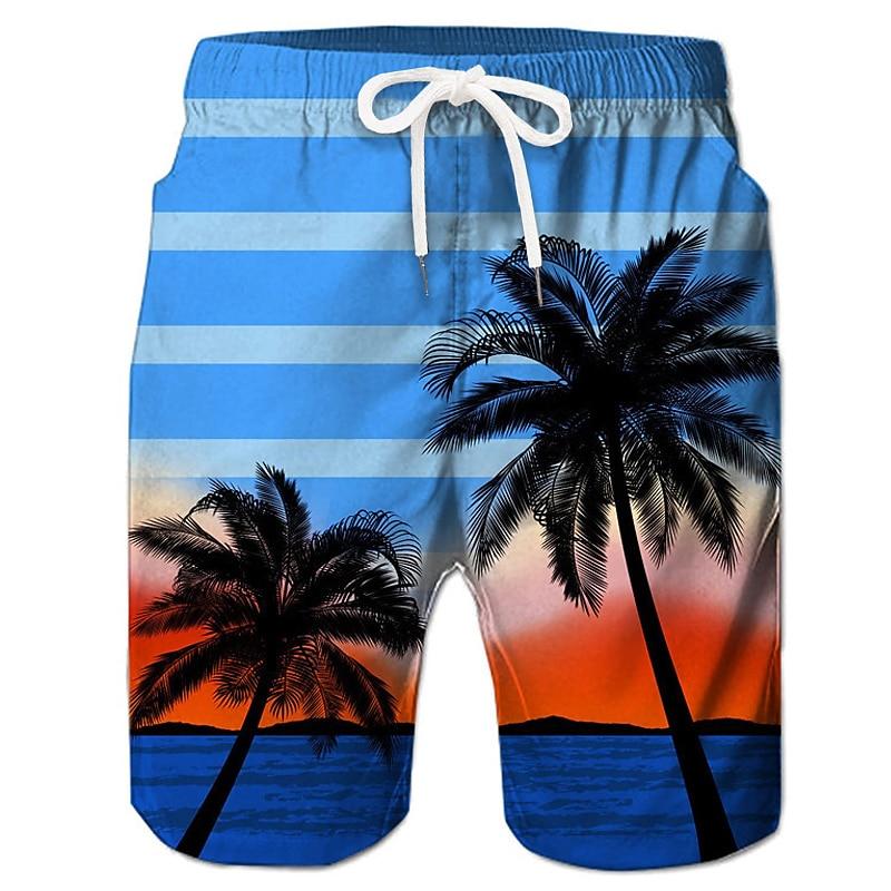 Men's Coconut Tree Graphic Prints Swim Trunks Swim Shorts Board
