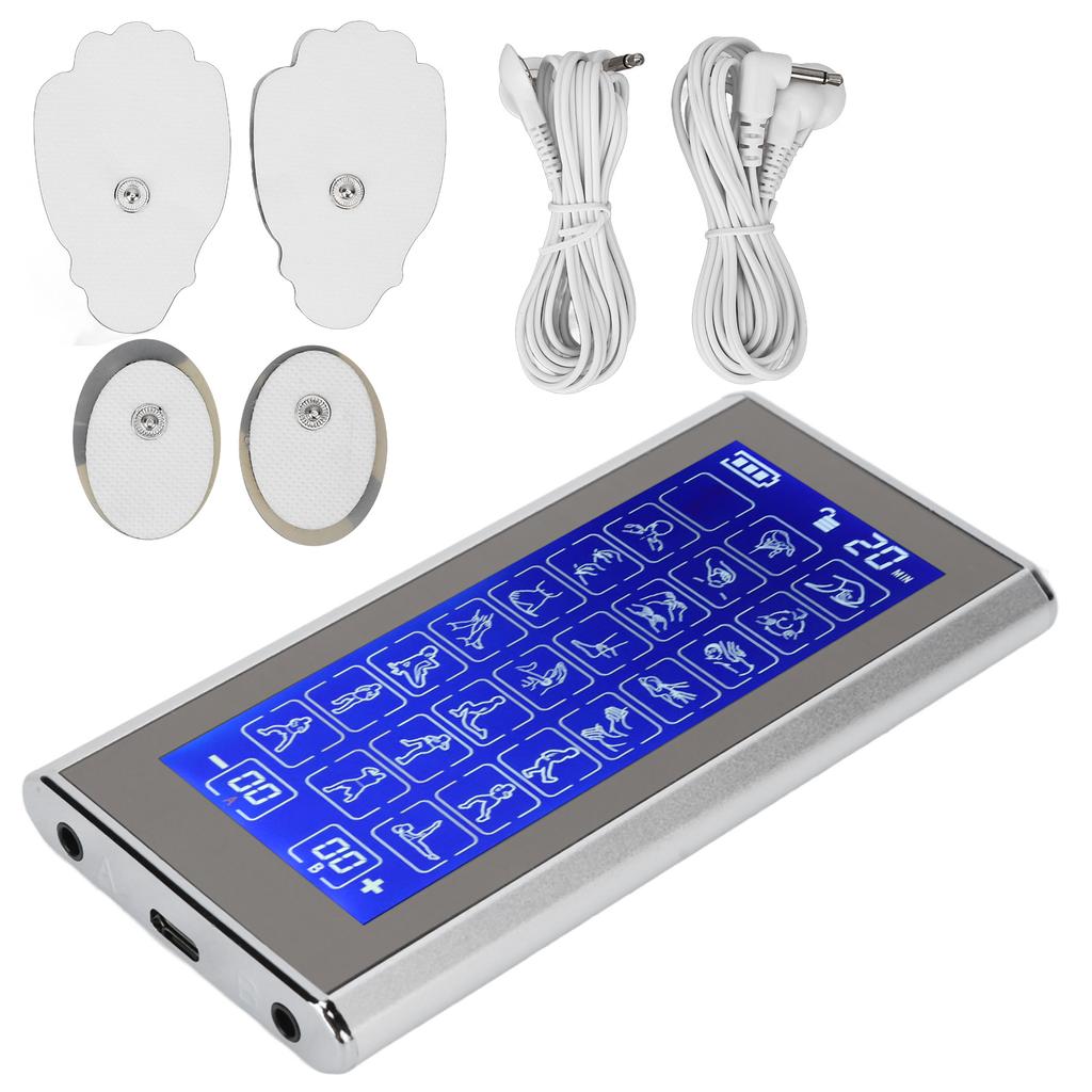Digital Muscle Stimulator 24 Massage Modes Rechargeable Pulse 4 Pad Relaxer Machine