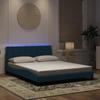 VidaXL Bed Frames with LED Lights, Upholstered Bed with Slat Base, Double Bed, Adult Bed, Modern, Blue 160x200 Cm 3213791