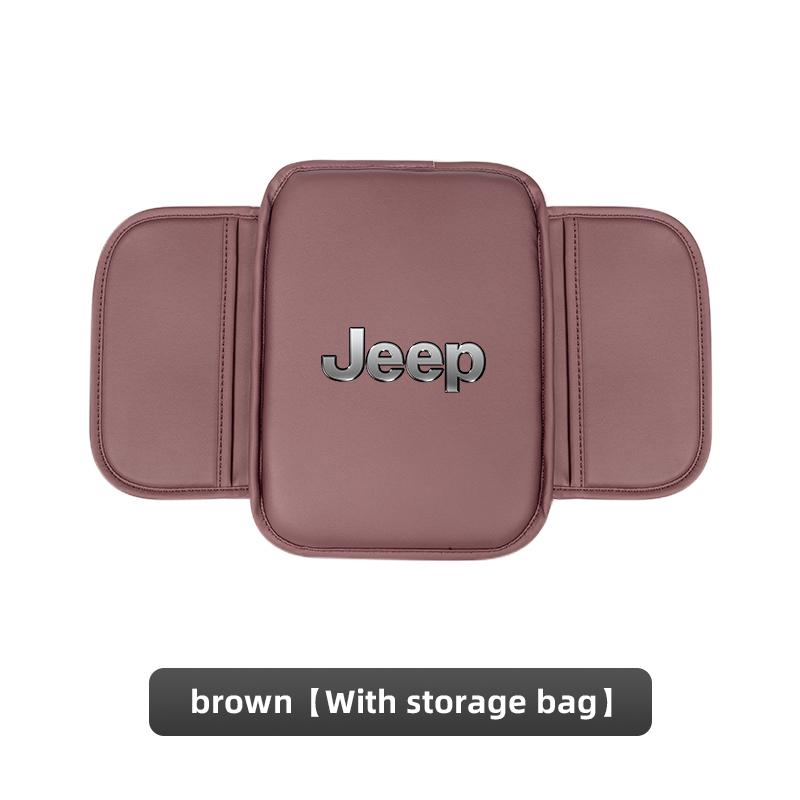 PU Car Arm Rest Cushion Storage Pad Armrest Box Protective Cover For Jeep Renegade Compass Grand Cherokee Wrangler Gladiator
