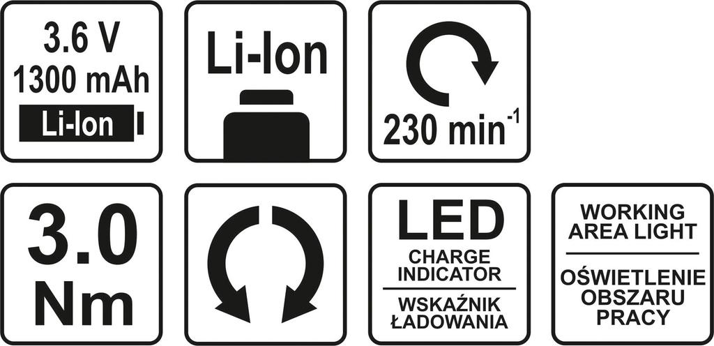 CORDLESS SCREWDRIVER 3.6V 1.3 AH - YT-82760