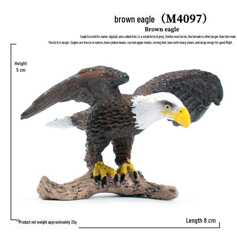Children's Animal Simulation Toy Set: Eagle, Falcon, Secretary Bird, Owl Figurines