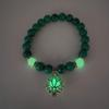 Natural Stone Bracelet Yoga Healing Luminous Glow In The Dark Bracelet Lotus Charm Beads Bracelet for Men Women Prayer Buddhism