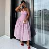 European and American Women's Clothing Summer New Fashionable and Elegant Sleeveless Tube Top Slim-fitting Striped Pleated Skirt Dress
