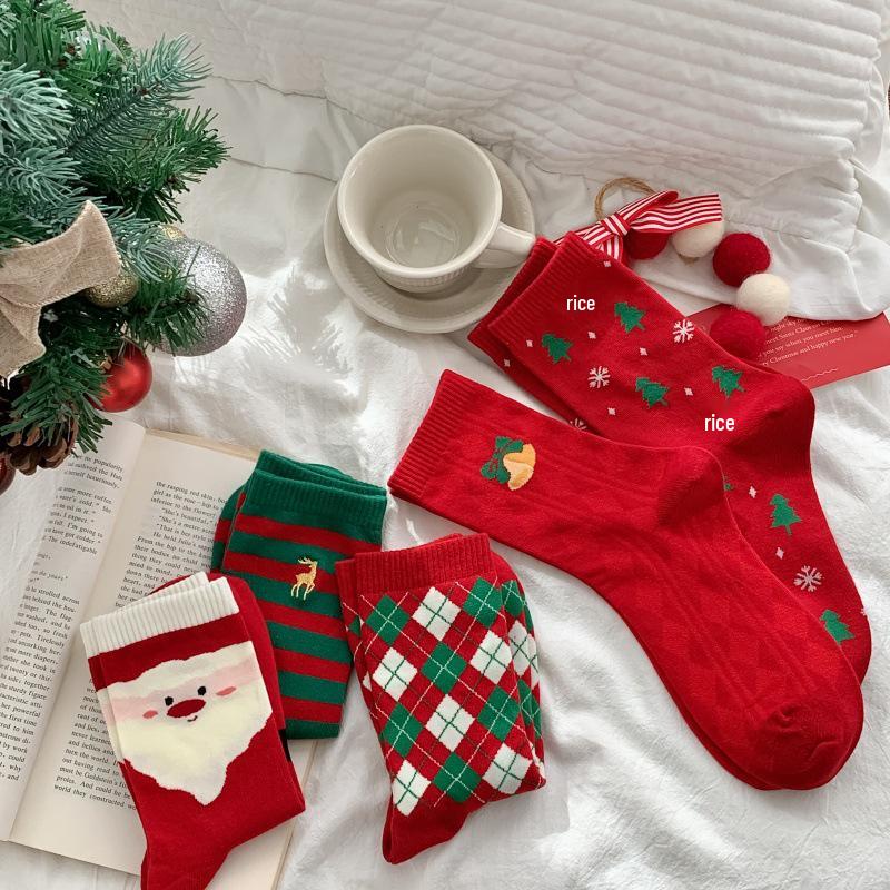 25 år Røde julestrømper: Gaveeske med herre- og damevintermidleggsokker - Trendy pargave