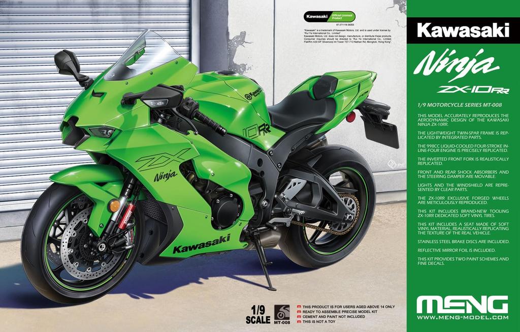 GSI Creos Meng Model Kawasaki Ninja Plastic Model Kit MMT008 1/9 ZX-10RR (Motorcycle)