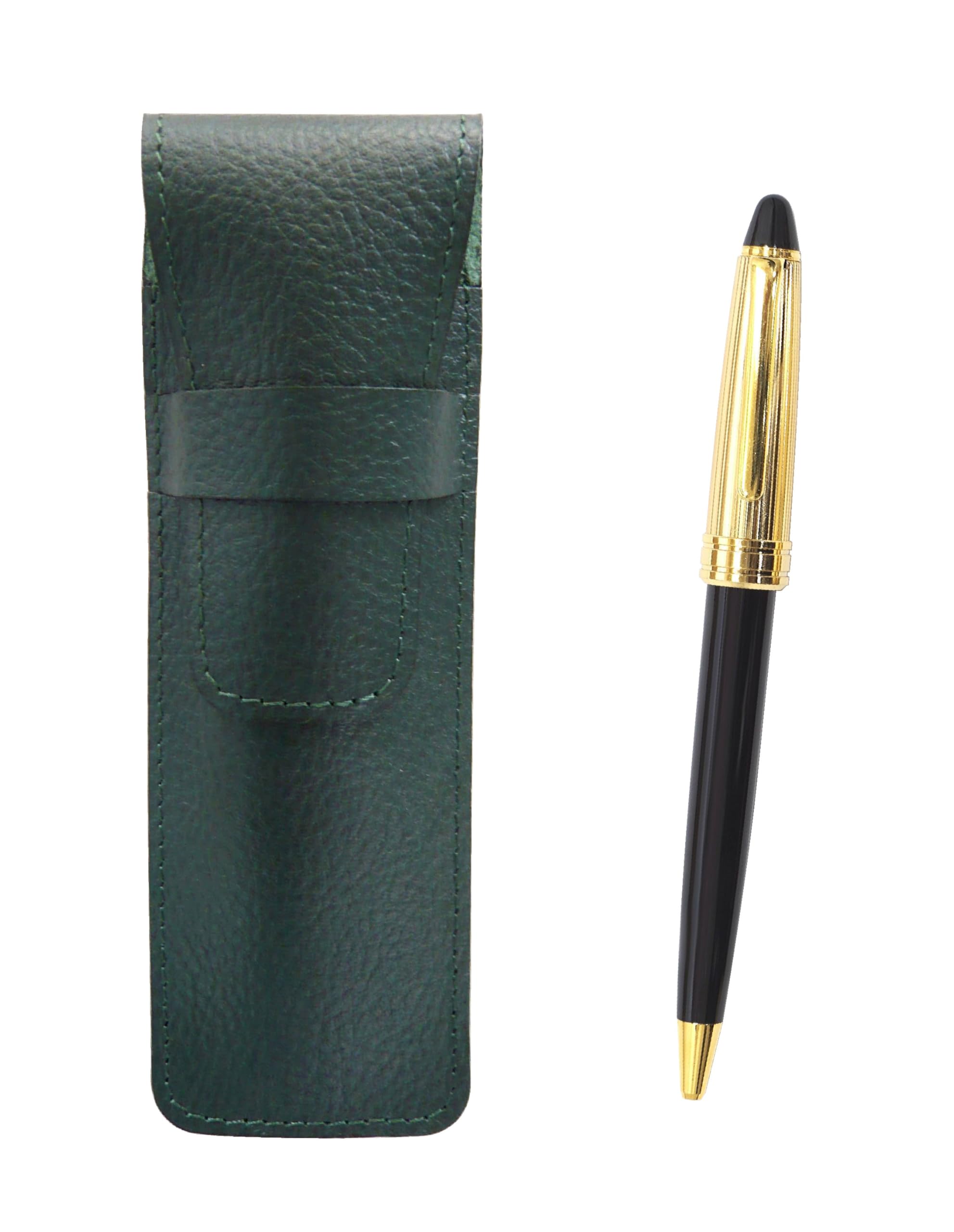 

Чехол для карандашей из зернистой кожи Moss Green Neo Holi Gold Processing Retro Ballpoint Pen Set Black 2-Pack D-800 SASMG-800B-B-2