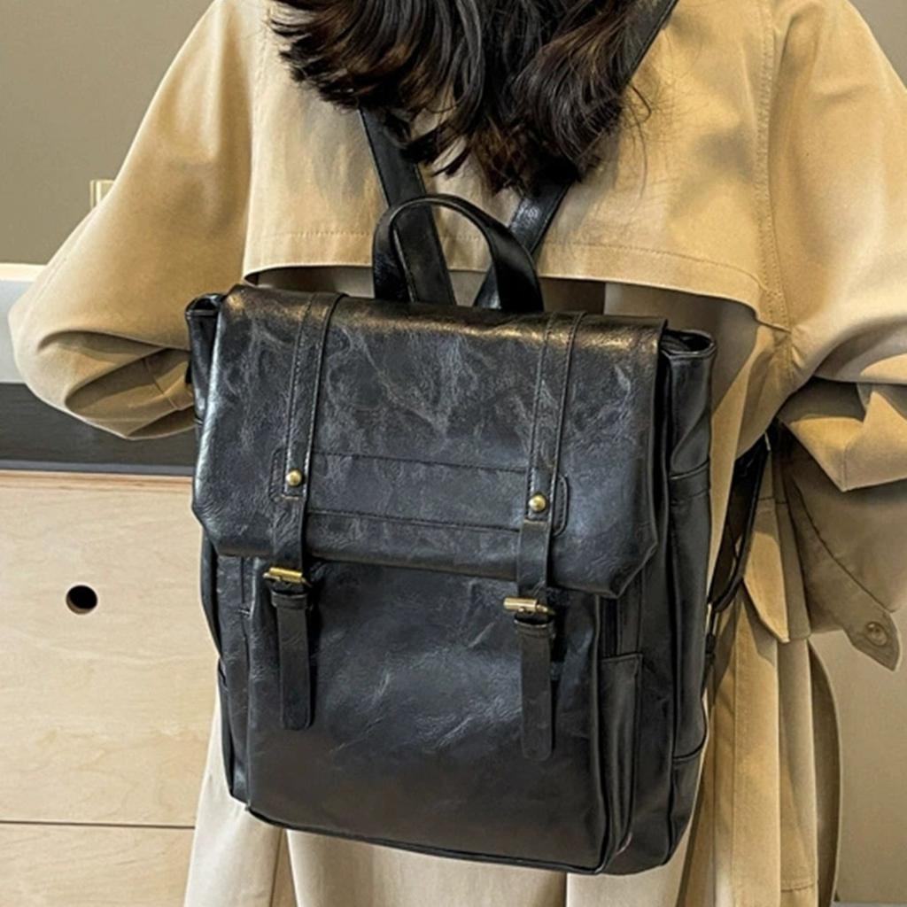 Fashion Simple Japanese JK Uniform Backpack College Style Backpack Retro Soft Leather Women's Bag Casual Cambridge Bag School Bag