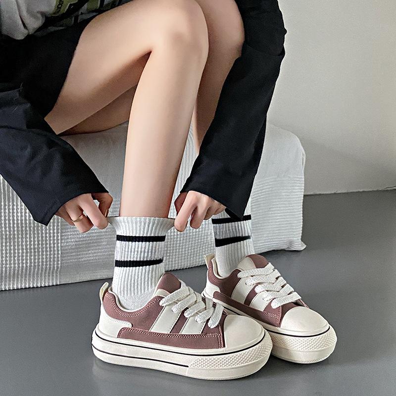 New Little White Shoes Female Students Versatile Canvas Shoes Fashion Casual Platform Big Head Shoes