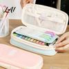 Adjustable Capacity Pencil Case Multifunctional Case Large Bag Retractable Stationery Storage Drop Resistant School and Organizer Macaron