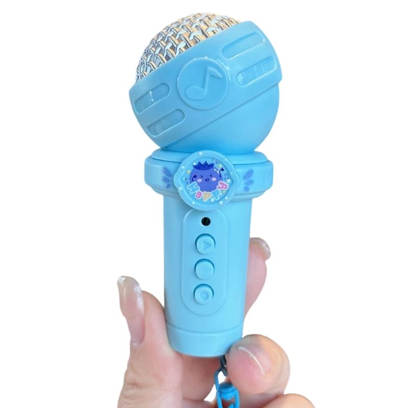 

Adorable Microphone Keychain Pendant with Built In Digital Recorder Lightweight Compact for Students Professionals синій